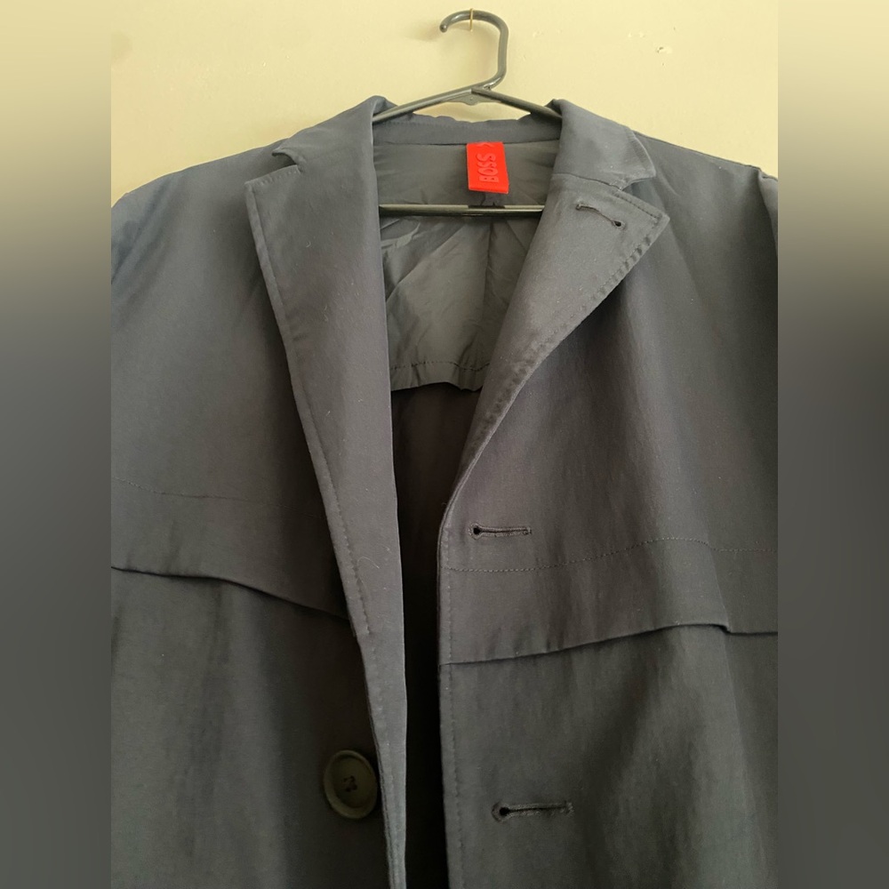 BOSS Men's Dark Gray Trench Coat